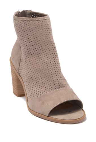 Incaltaminte femei abound perforated peep toe bootie lt taupe faux suede