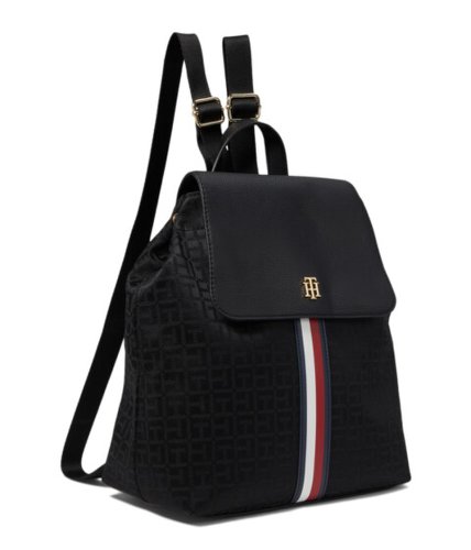 Incaltaminte femei bcbg girls ruby ii flap backpack w hangoff-square monogram jacquard black tonal