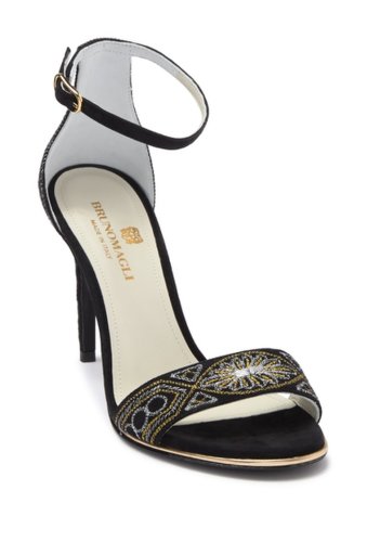 Incaltaminte femei bruno magli fedora embroidered suede stiletto heel sandal black suede