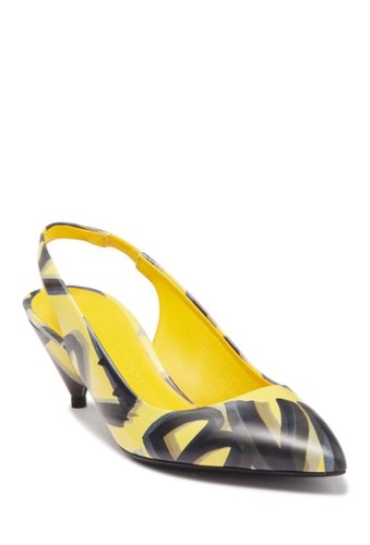 Incaltaminte femei burberry morson leather pointed toe kitten heel pump vibrant yellow