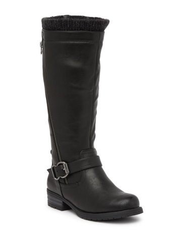 Incaltaminte femei call it spring justyna knee high boot black mix mat synthe