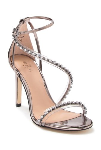 Incaltaminte femei call it spring zihna embellished strappy heel pewter mix mat synth