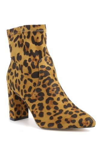 Incaltaminte femei catherine catherine malandrino bodem faux suede block heel stretch bootie leopard ul