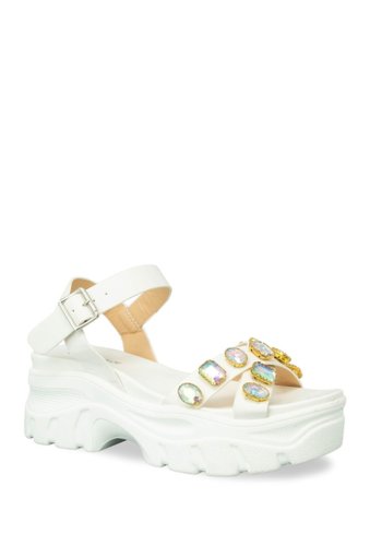 Incaltaminte femei chase chloe dolly jeweled strap sporty platform sandal white pu