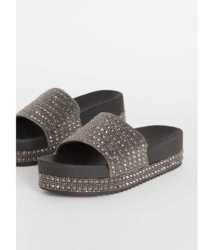 Incaltaminte femei cheapchic bazaar jeweled platform slide sandals black