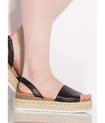 Incaltaminte femei cheapchic beachy braided slingback wedge sandals black