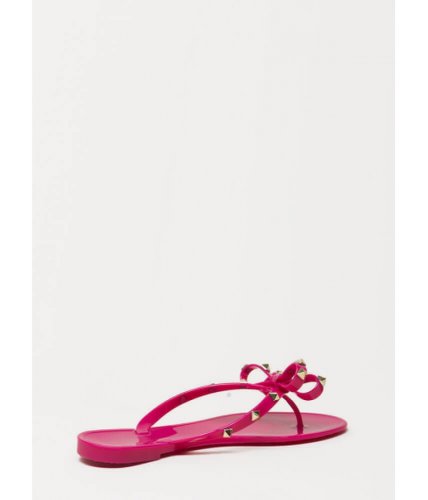 Incaltaminte femei cheapchic bow-tiful studded jelly thong sandals magenta