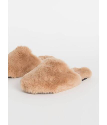 Incaltaminte femei cheapchic furry slippers faux fur slide sandals taupe