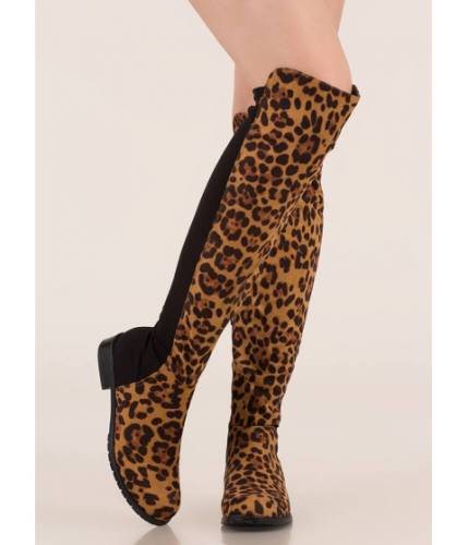 Cheap&chic Incaltaminte femei cheapchic score slim over-the-knee boots leopard
