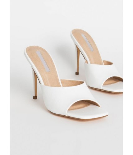Incaltaminte femei cheapchic slip dress peep-toe mule heels white