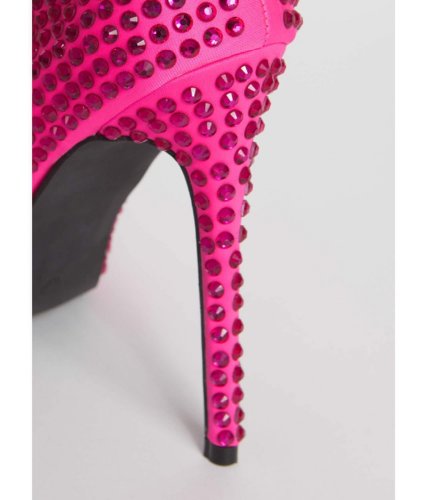 Incaltaminte femei cheapchic super sparkle pointy faux gem pumps pink