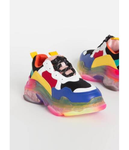 Incaltaminte femei cheapchic sweet kicks sporty platform sneakers rainbow