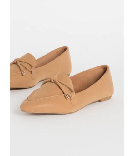 Incaltaminte femei cheapchic tie and top this bow-front loafer flats camel