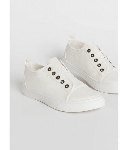 Incaltaminte femei cheapchic unfinished business canvas sneakers white