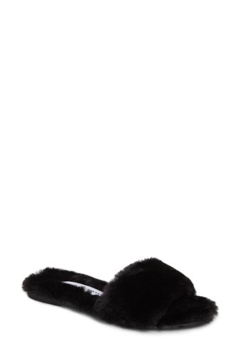 Incaltaminte femei chinese laundry mulholland faux fur slide sandal black
