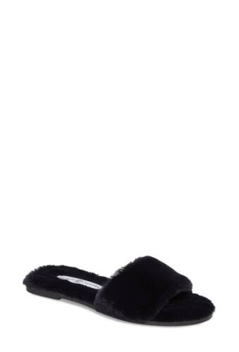 Incaltaminte femei chinese laundry mulholland faux fur slide sandal navy