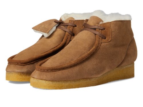 Incaltaminte femei clarks wallabee boot tan leather warmlined