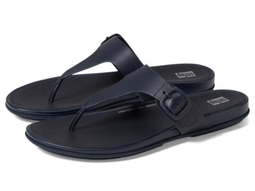 Incaltaminte femei fitflop gracie rubber-buckle leather toe post sandals midnight navy