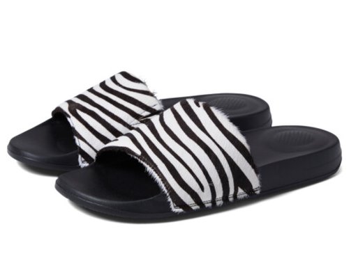 Incaltaminte femei fitflop iqushion hair-on leather slides zebra