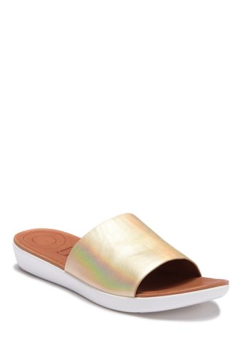 Incaltaminte femei fitflop sola leather slide sandal gold iridescent