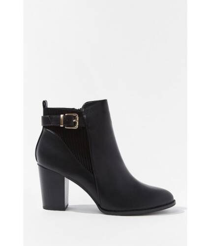 Incaltaminte femei forever21 buckled faux leather booties black
