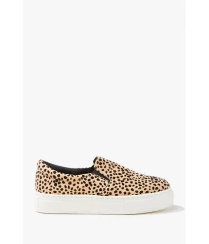 Incaltaminte femei forever21 cheetah print platform sneakers tanblack