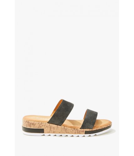 Incaltaminte femei forever21 faux leather cork platform sandals black