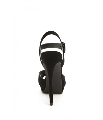 Incaltaminte femei forever21 faux leather strappy platform heels black