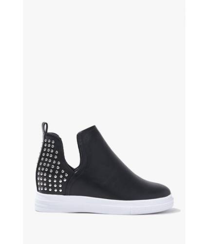 Incaltaminte femei forever21 faux leather studded sneakers black