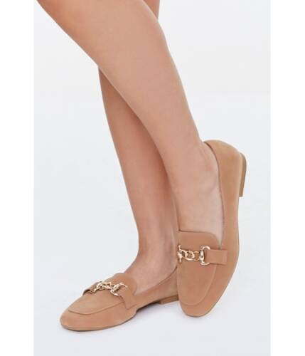 Incaltaminte femei forever21 faux suede chain loafers camel