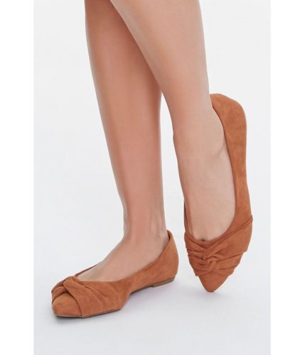 Incaltaminte femei forever21 faux suede pointed flats camel