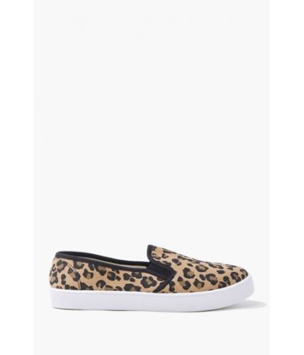 Incaltaminte femei forever21 leopard print slip-on sneakers tanmulti
