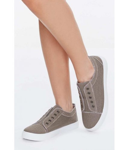 Incaltaminte femei forever21 low-top canvas sneakers taupe