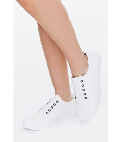 Incaltaminte femei forever21 low-top canvas sneakers white