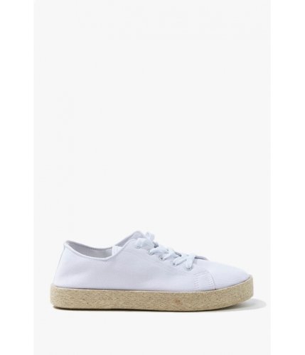 Incaltaminte femei forever21 low-top espadrille platform sneakers white