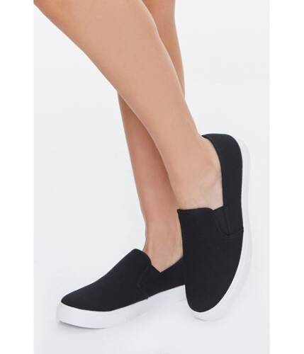 Incaltaminte femei forever21 low-top slip-on sneakers black