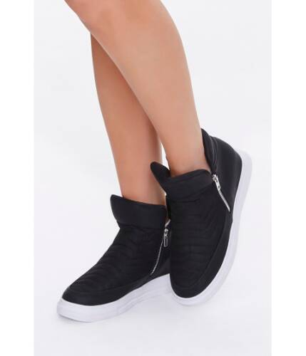 Incaltaminte femei Forever21 quilted high-top sneakers black