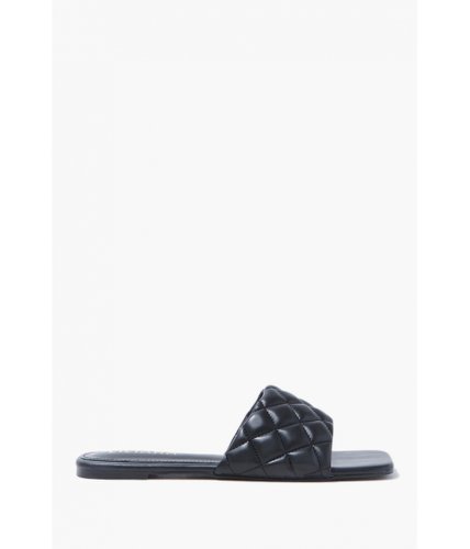 Incaltaminte femei forever21 quilted slip-on sandals black