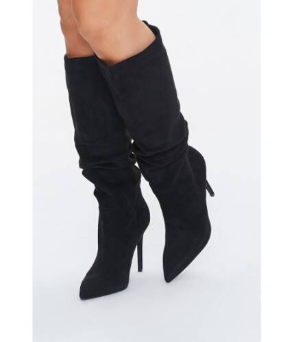 Incaltaminte femei forever21 slouchy stiletto knee-high boots black