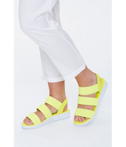 Incaltaminte femei forever21 strappy flatform wedge sandals neon yellow