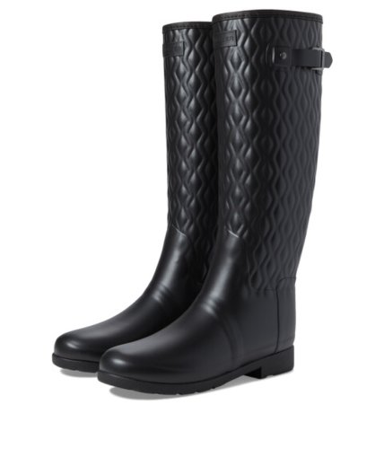Incaltaminte femei hunter refined tall vertical quilt boot black