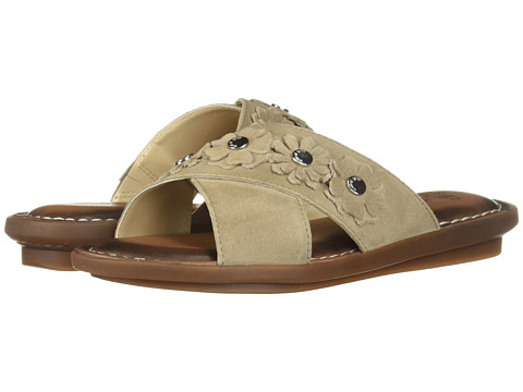 Incaltaminte femei hush puppies olive cross band slide taupe suede