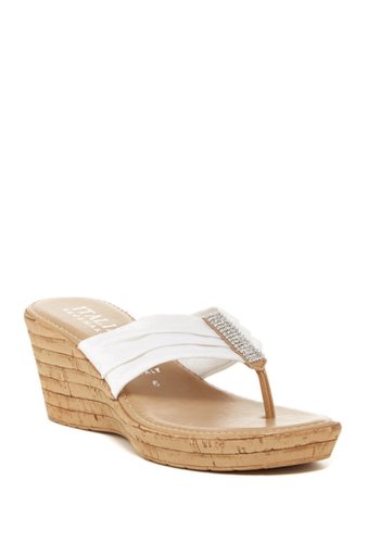 Incaltaminte femei italian shoemakers nellie thong sandal - wide width available white