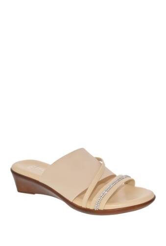 Incaltaminte femei italian shoemakers sassy embellished strap wedge sandal beige