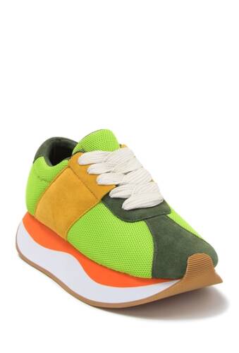 Incaltaminte femei jeffrey campbell thrash lace-up sneaker lime combo