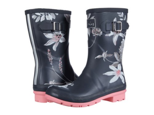 Incaltaminte femei joules molly welly drark grey floral