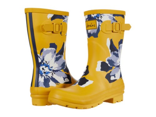 Incaltaminte femei joules molly welly gold floral