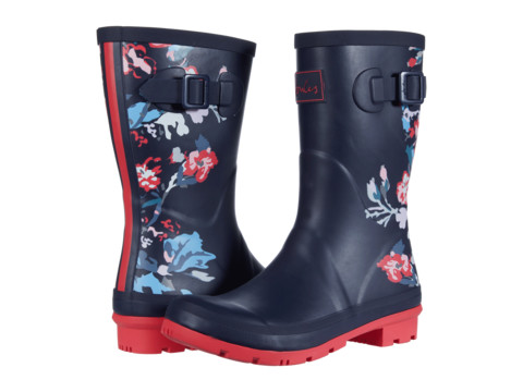 Incaltaminte femei joules molly welly navy birds floral