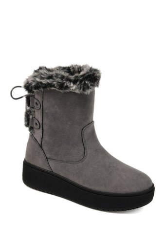Incaltaminte femei journee collection kaskae winter faux fur lined boot grey