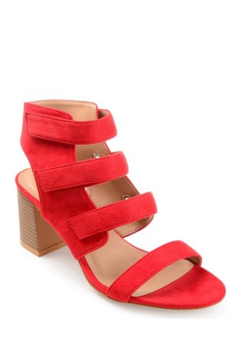 Incaltaminte femei journee collection perkin block heel sandal red